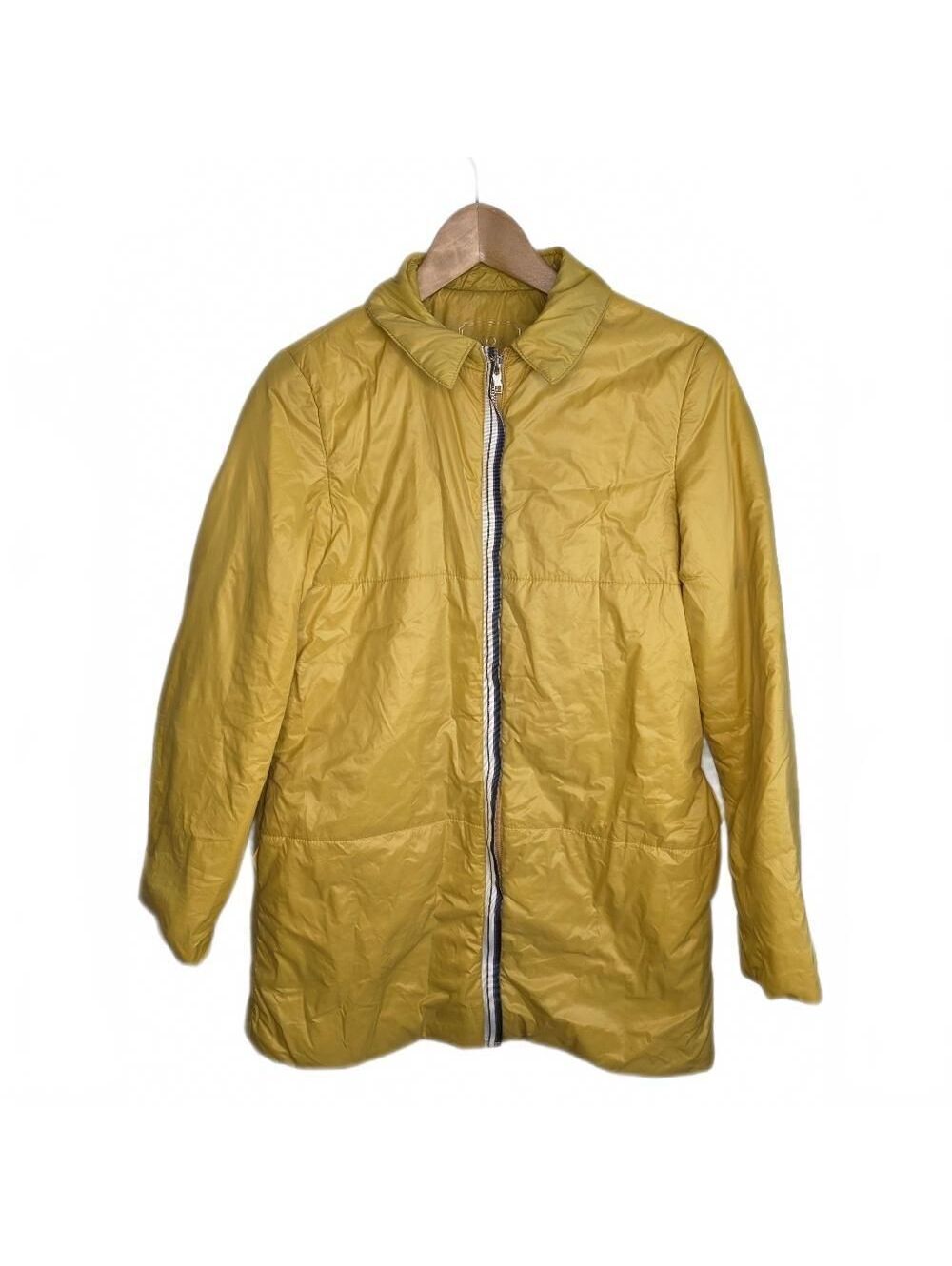Yargici Mustard Yellow Sporty Mid-Length Zip-Up Jacket Coat Small